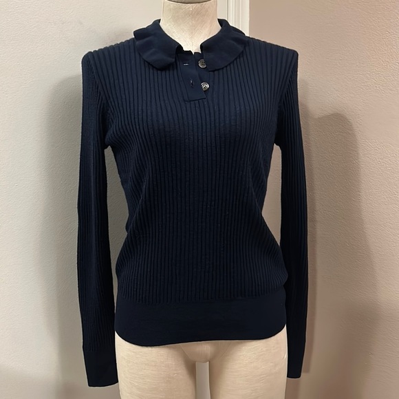 J. Crew Sweaters - Sold- J Crew Ruffle collar ribbed merino wool sweater size S- great condition